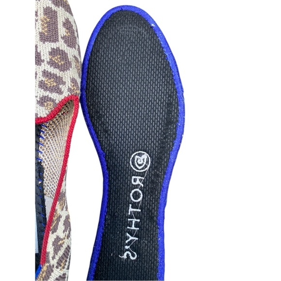 Rothy's Leopard Print Flats with Red and Blue Accents - Picture 9 of 9